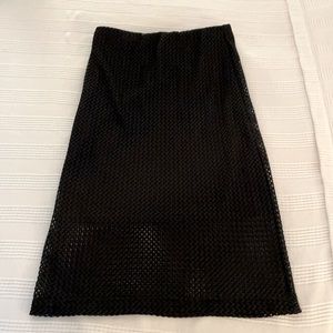 Black Fishnet Midi Skirt